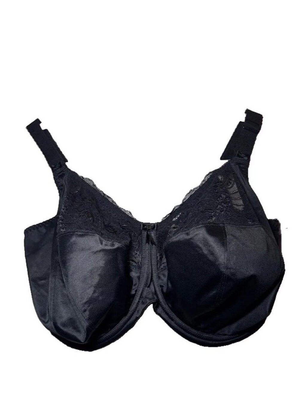 Elomi Morgan 38M Black Underwire Bra Full Coverage Stretch Lace EL4111 Side NWOT